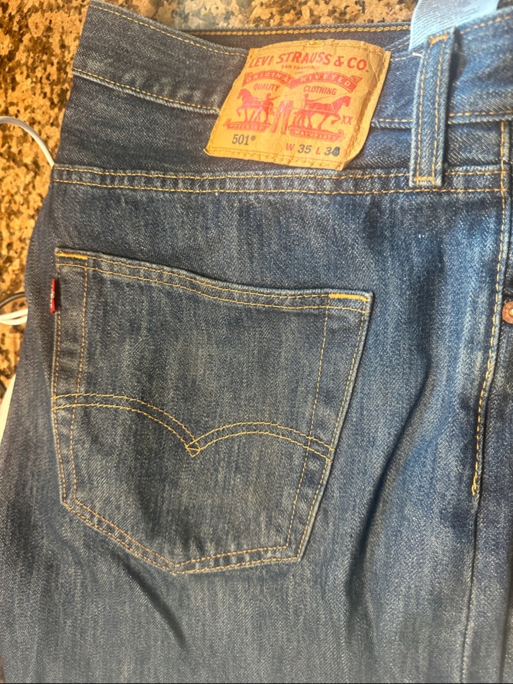 Levi's Men's Straight Jeans in Dark Blue Denim